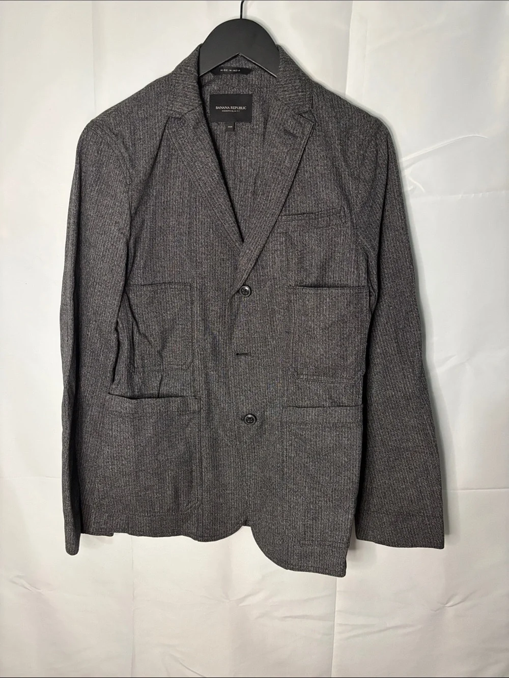 Banana Republic Men's Charcoal Herringbone Sport Coat